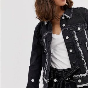 Weekday Denim Trucker Jacket with Raw Hem